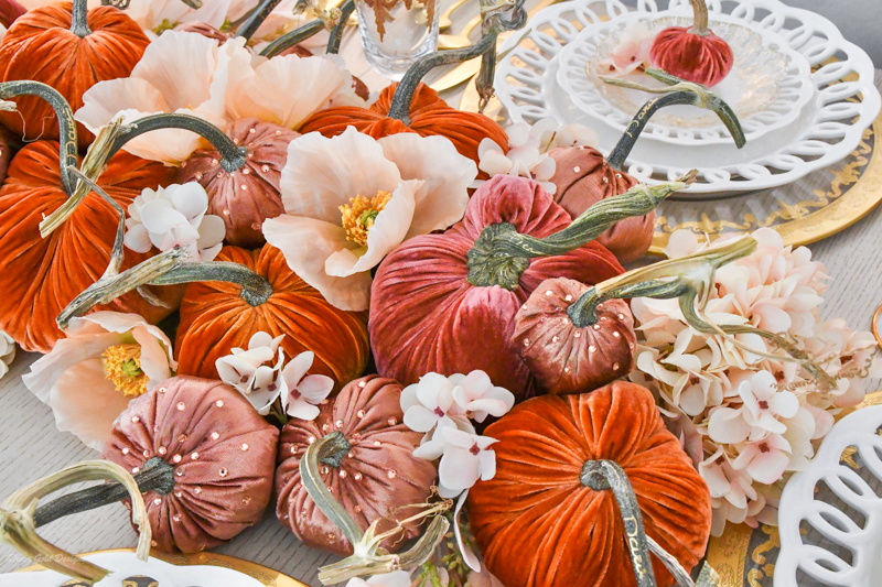 traditional fall pumpkin centerpiece