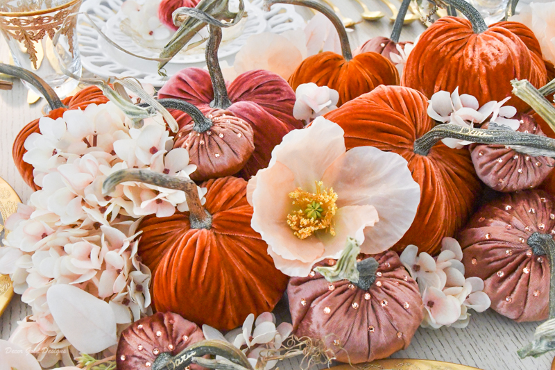 traditional fall pumpkin centerpiece