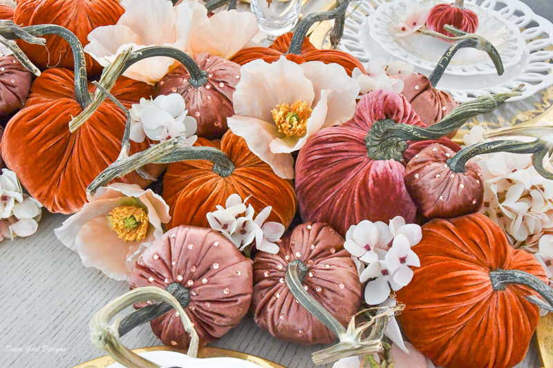 traditional fall pumpkin centerpiece