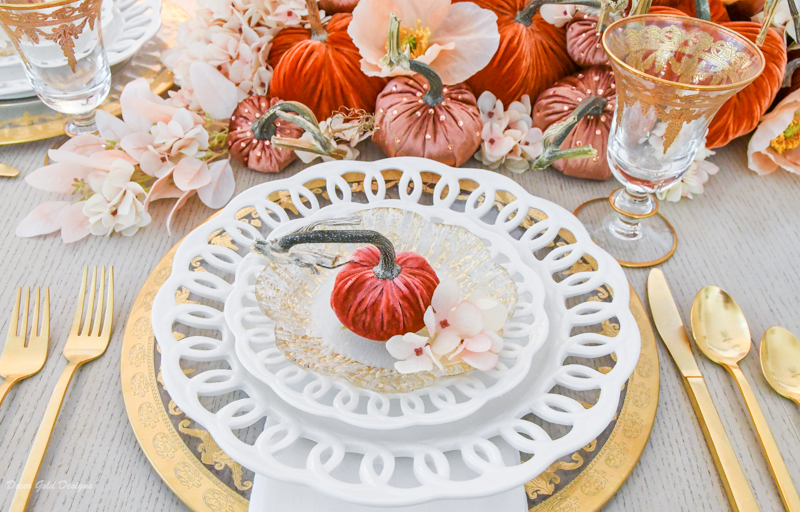 traditional fall pumpkin centerpiece