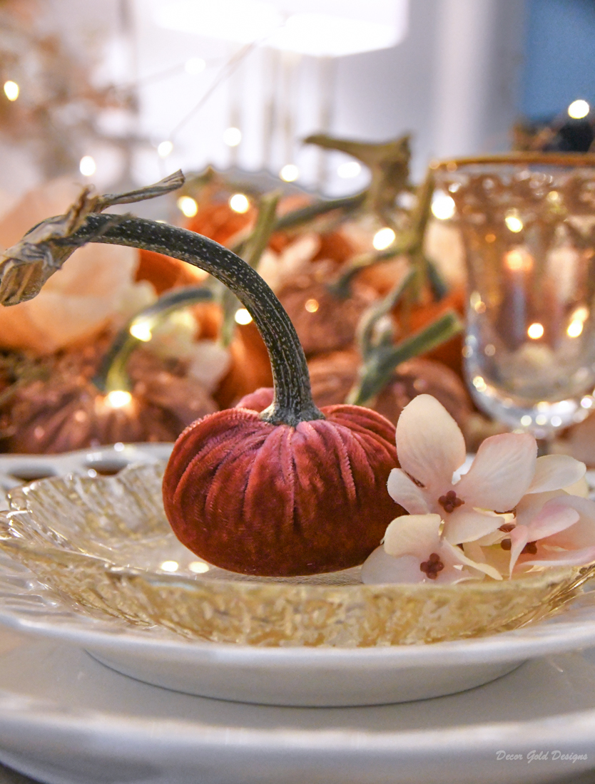 traditional fall pumpkin centerpiece