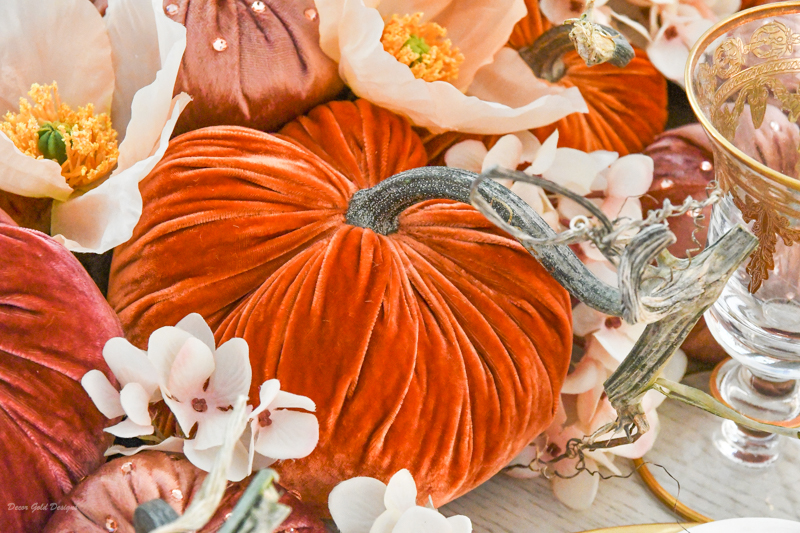 traditional fall pumpkin centerpiece