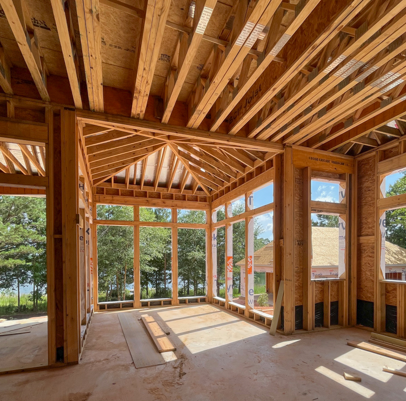 New house frame stage breakfast room