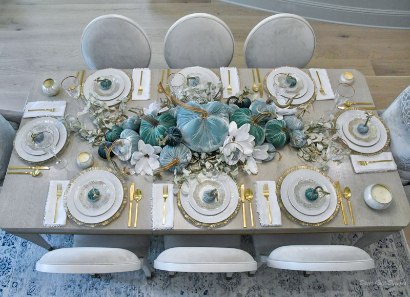 fall dining room shades blue