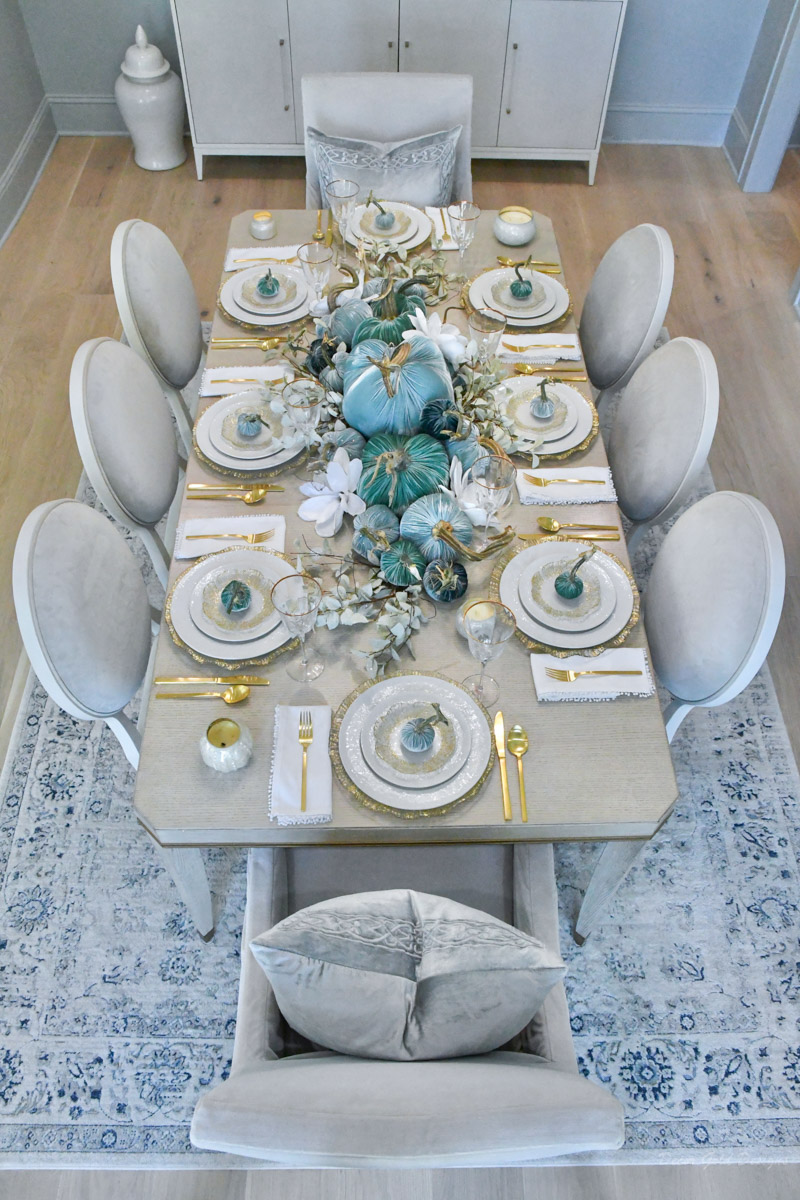 fall dining room shades blue