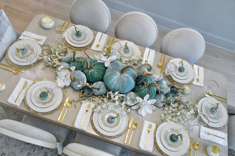 fall dining room shades blue