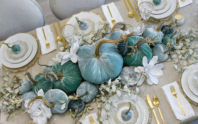 fall dining room shades blue