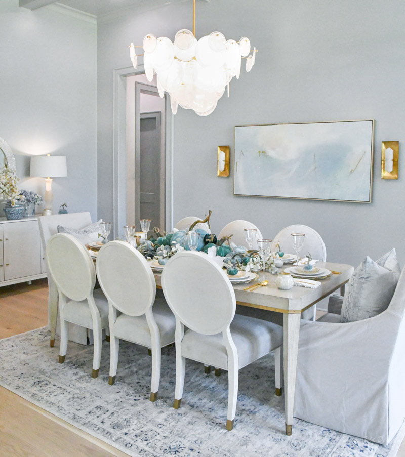 fall dining room shades blue