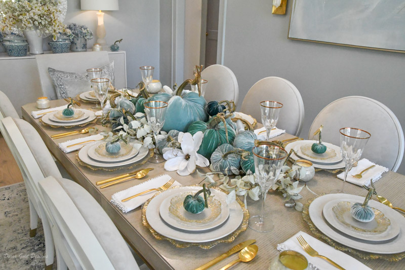 fall dining room shades blue