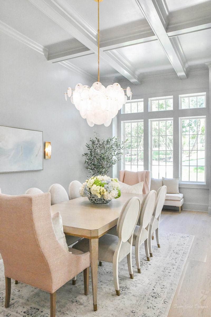 New dining room reveal beautiful chandelier