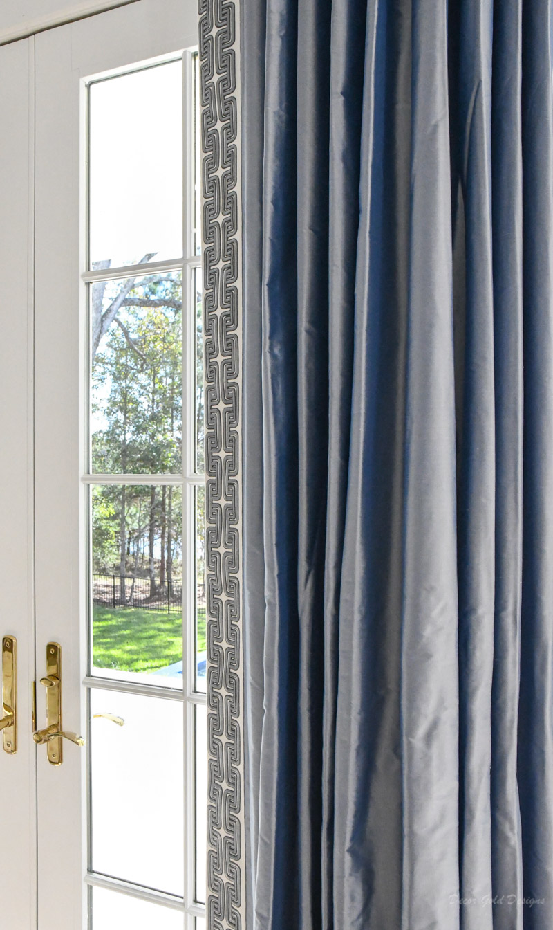 Elegant blue living room drapery panels