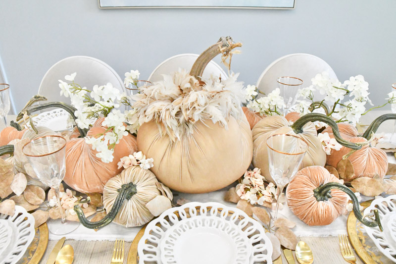 beautiful dining room with soft autumn hues