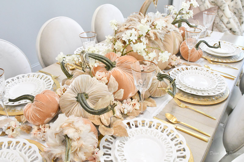 beautiful dining room with soft autumn hues
