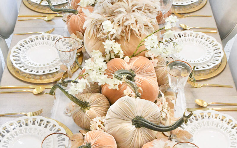 beautiful dining room with soft autumn hues