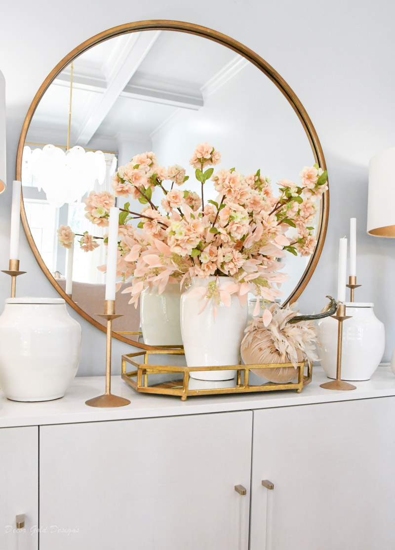 beautiful dining room with soft autumn hues