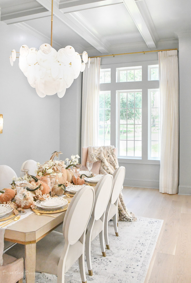 beautiful dining room with soft autumn hues
