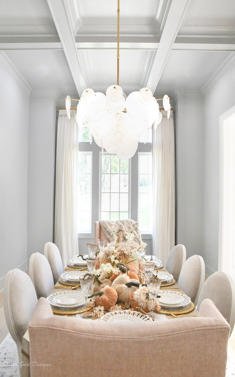 beautiful dining room with soft autumn hues