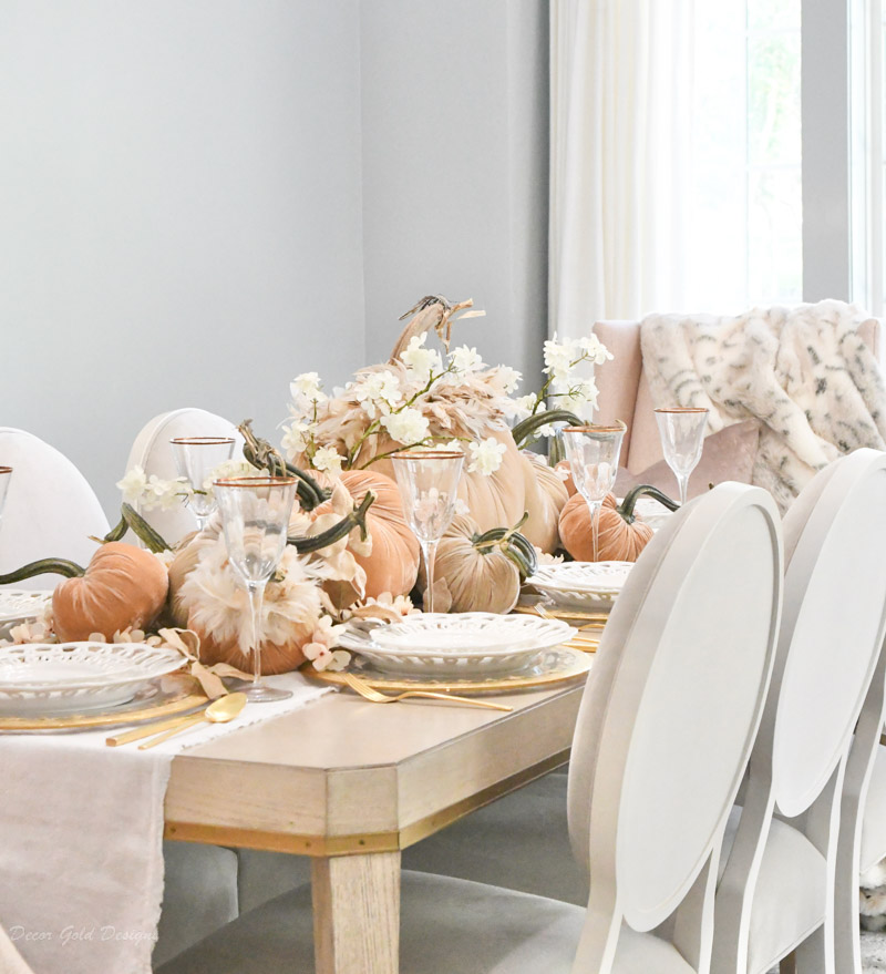 beautiful dining room with soft autumn hues