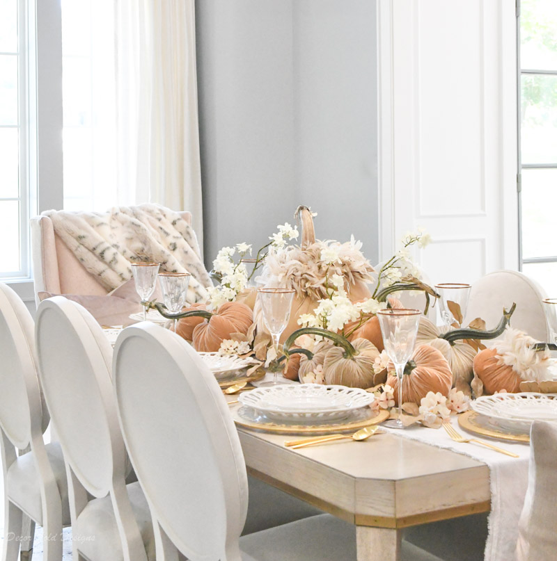 beautiful dining room with soft autumn hues