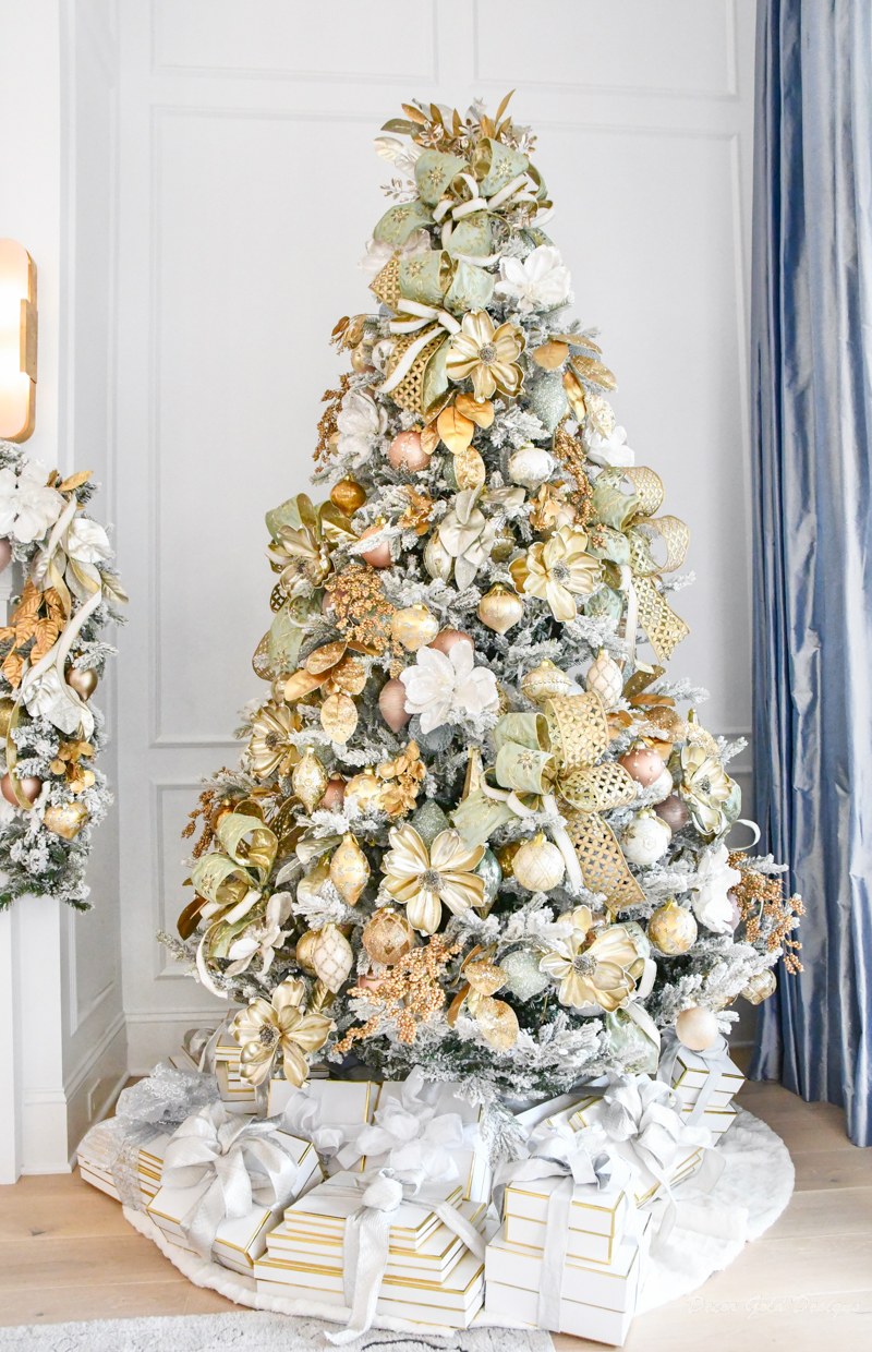 Beautiful elegant gold christmas tree