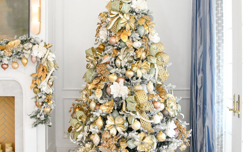 Beautiful elegant gold christmas tree