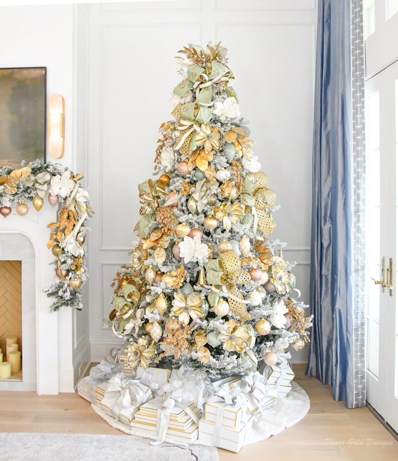 Beautiful elegant gold christmas tree
