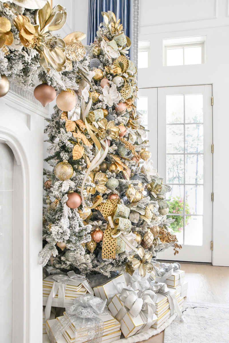 Beautiful elegant gold christmas tree