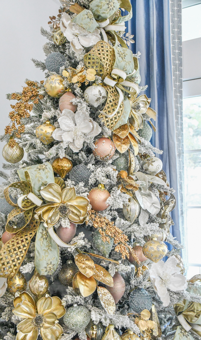 Beautiful elegant gold christmas tree